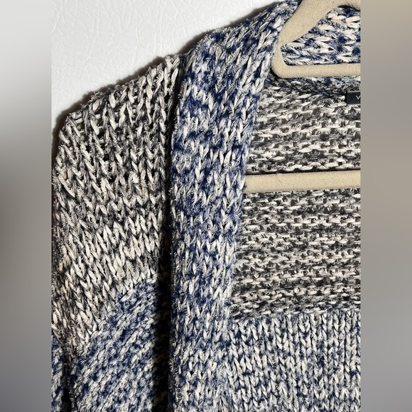 Vince Chunky Knit Blue Grey Striped Cardigan XS / S - Picture 7 of 11